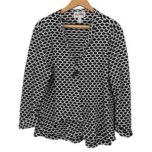 Joseph Ribkoff Textured Bubble Print Toggle Cardigan Artsy Black White 16